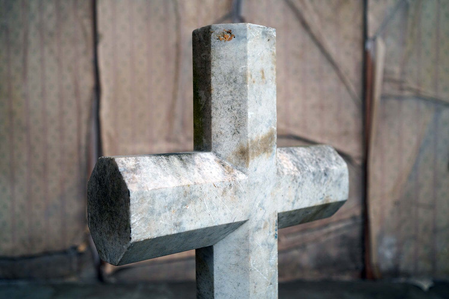 photo buy An Early 20thc Carved White Marble Gravestone In The Form Of A Latin Cross