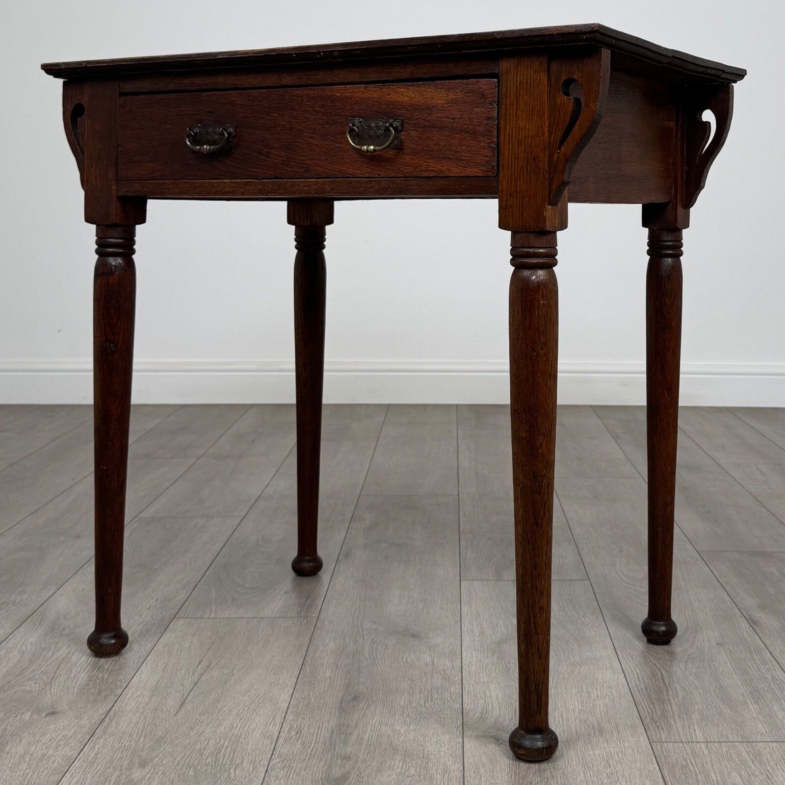 Antique 20th Century Art Nouveau Style Side Table In Oak photo furniture