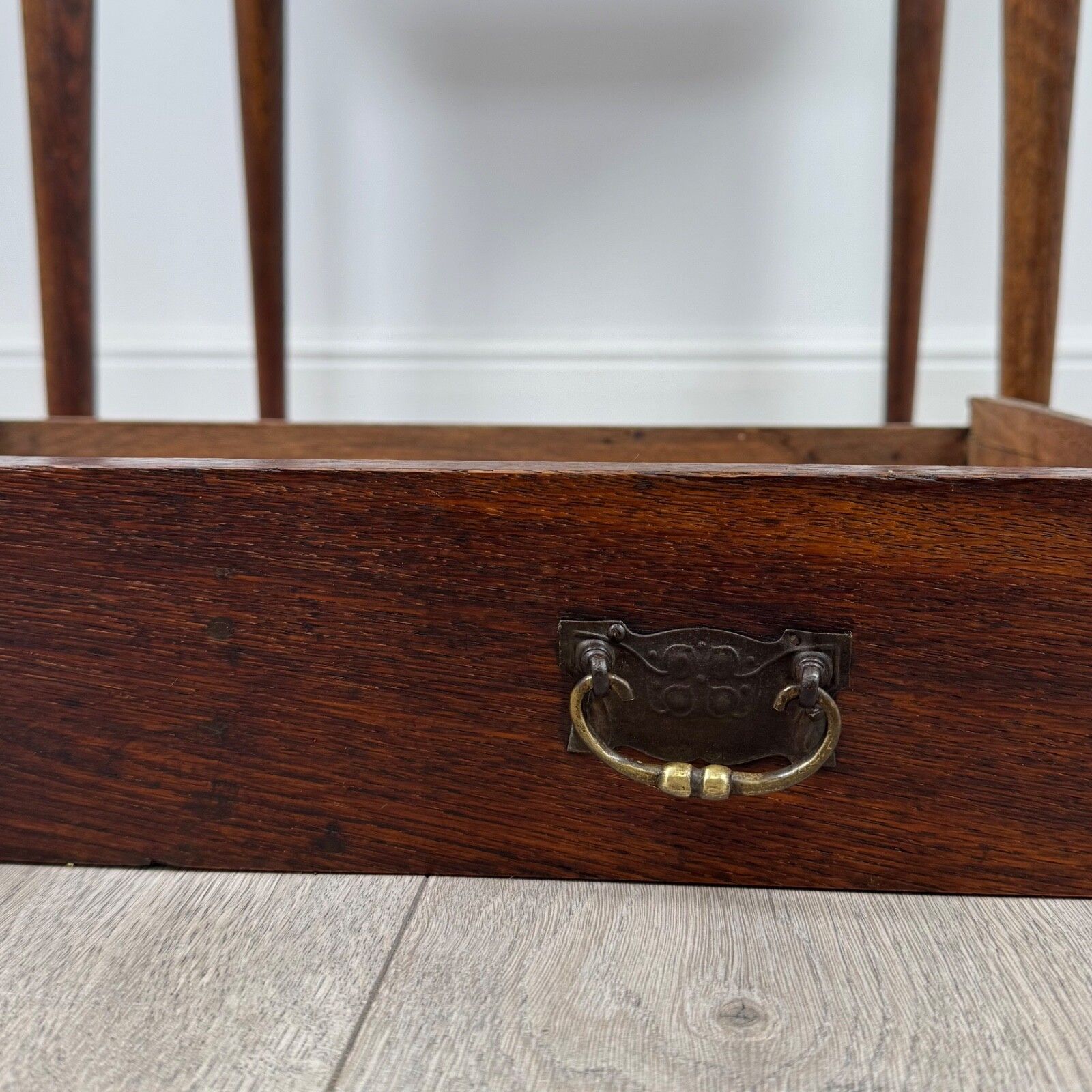 Furniture Antique 20th Century Art Nouveau Style Side Table In Oak photo