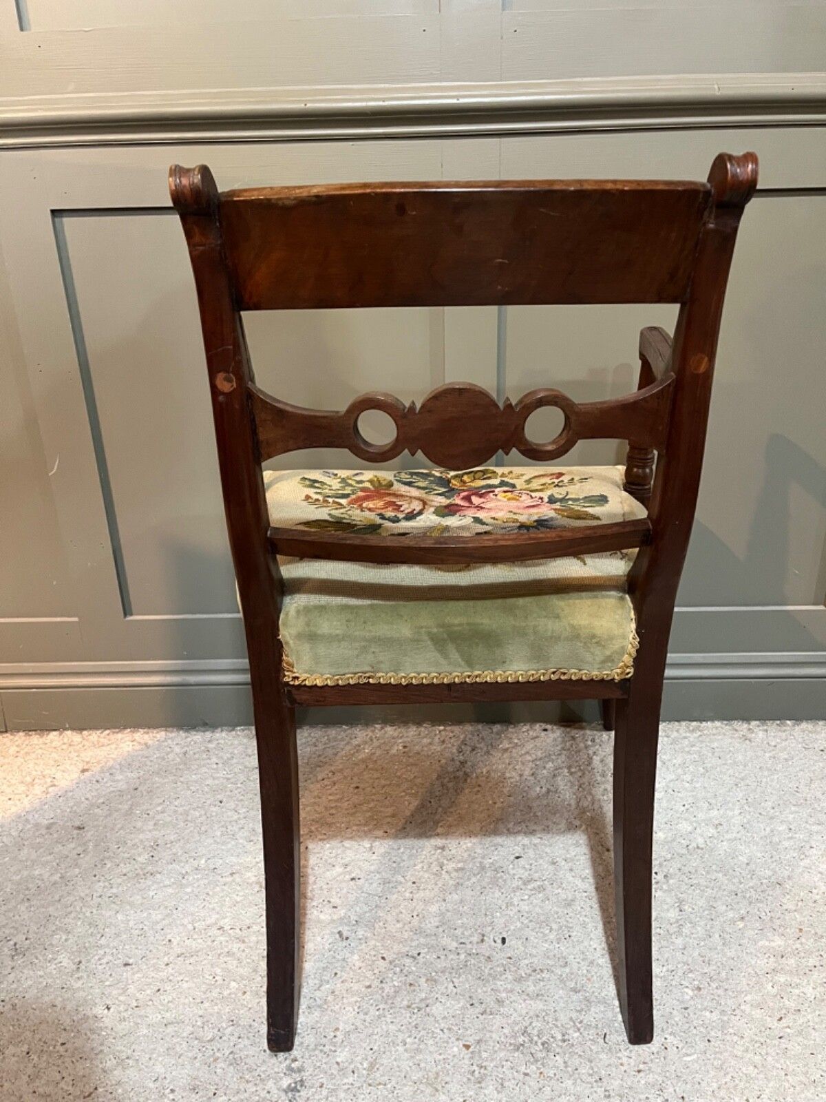 Antique Carver Chair Circa Late 1700’s Tapestry Upholstery Georgian Chair photo 295.0