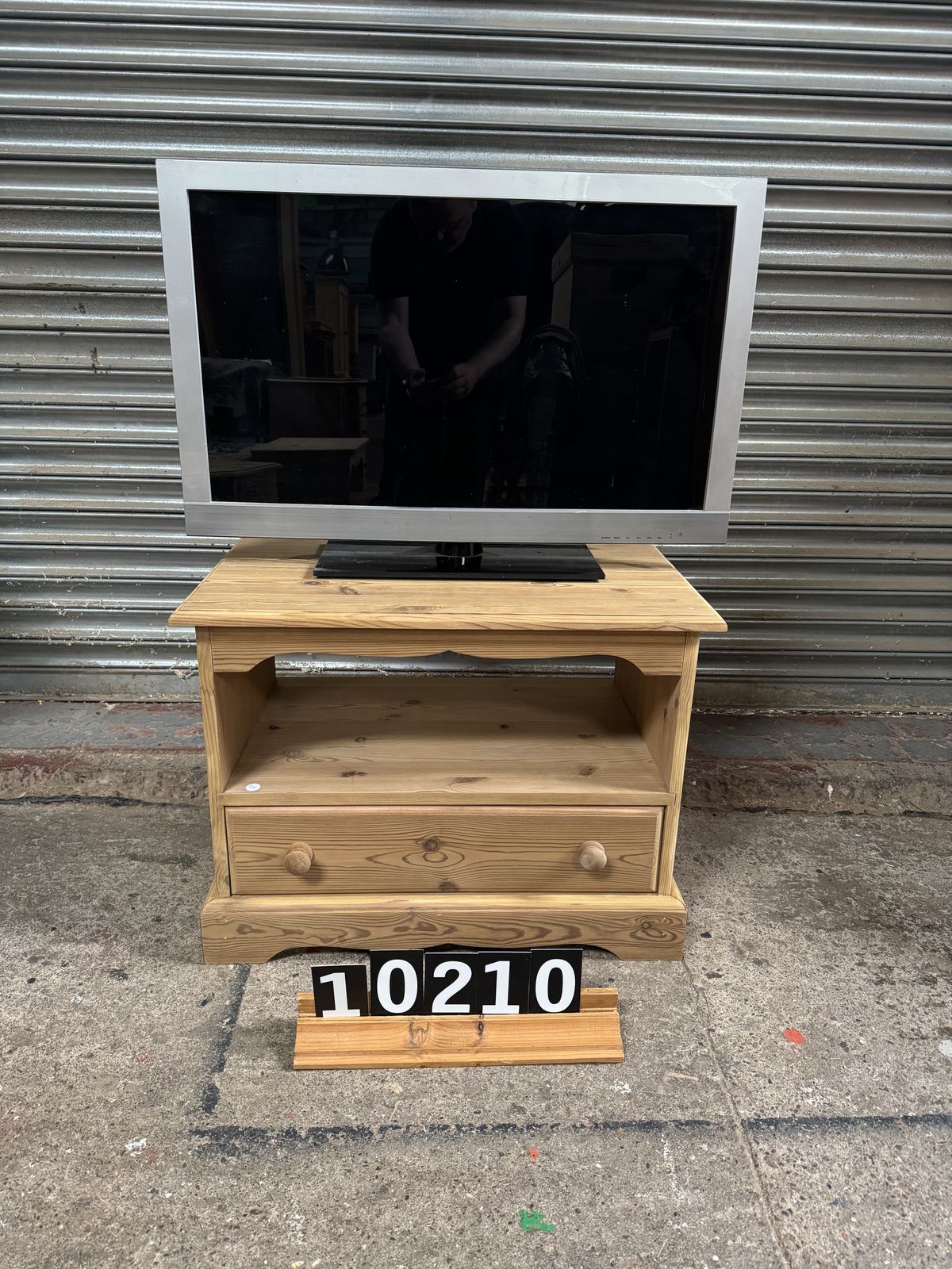 Old Pine Tv Stand   Shown With 32" Tv, Ready For Wax/Paint