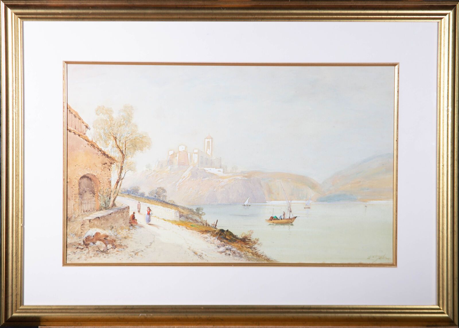 Edwin St John (1878 1961)   Watercolour, Old Castle On The Adriatic