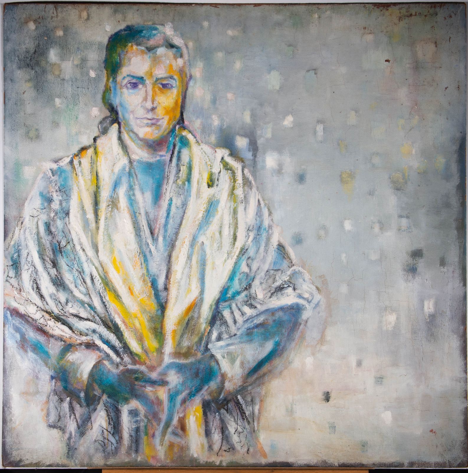Mircea Marosin (1921 2007)   20th Century Oil, Woman In Shawl photo furniture