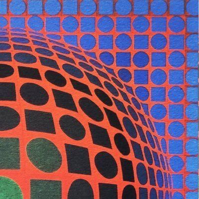 Victor Vasarely, Op Art Composition, Lithograph, 1970s photo for sale