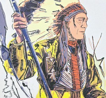After Andy Warhol, War Bonnet Indian, 1980s, Print photo furniture