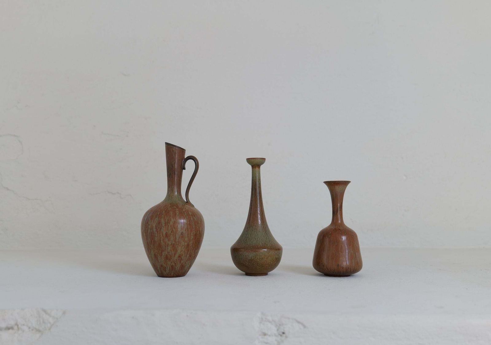 Collection Of 3 Ceramic Vessels By Gunnar Nylund Rörstrand Sweden, 1950s photo buy