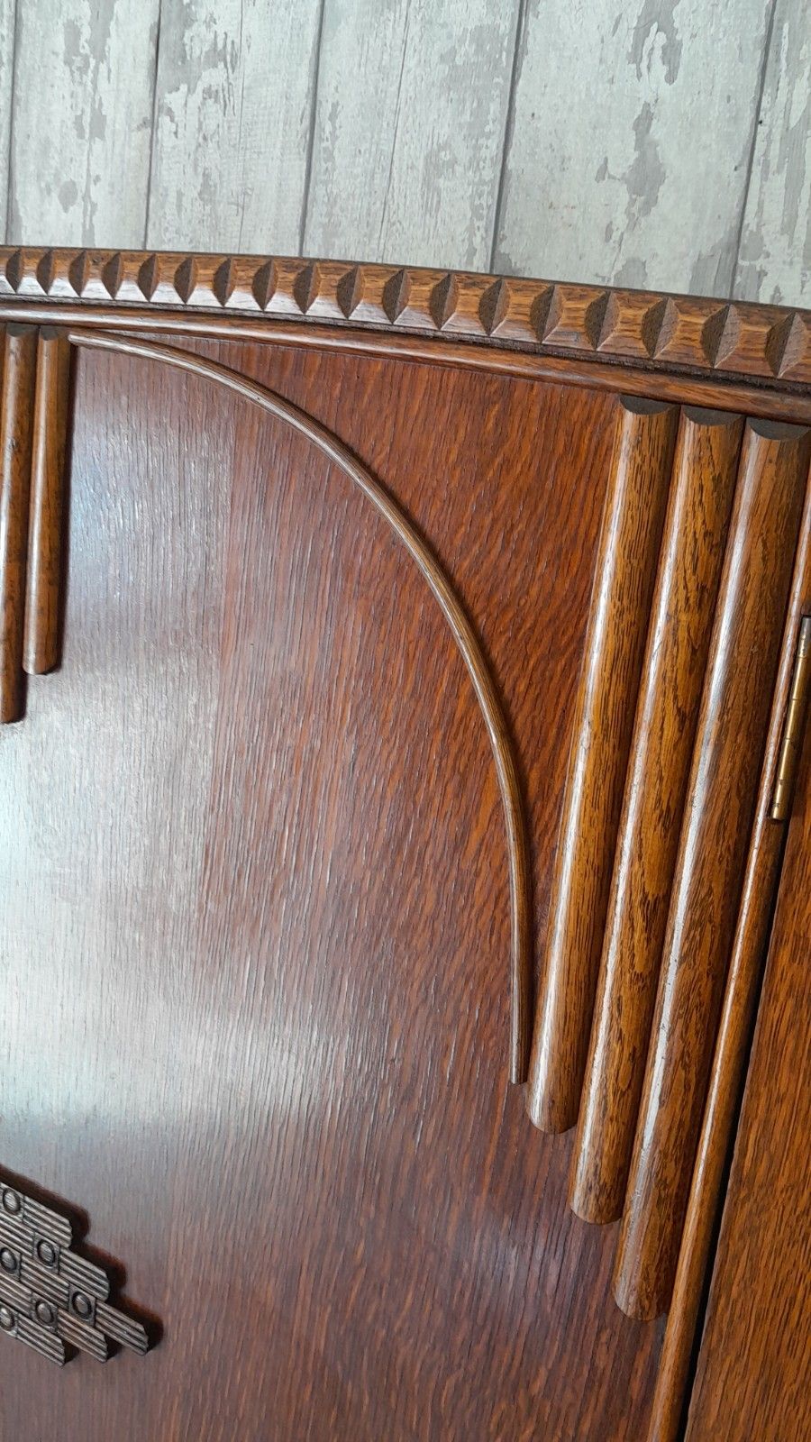 Art Deco Solid Oakb 2 Door Wardrobe With Original Handles  Lock And Key photo vinterior