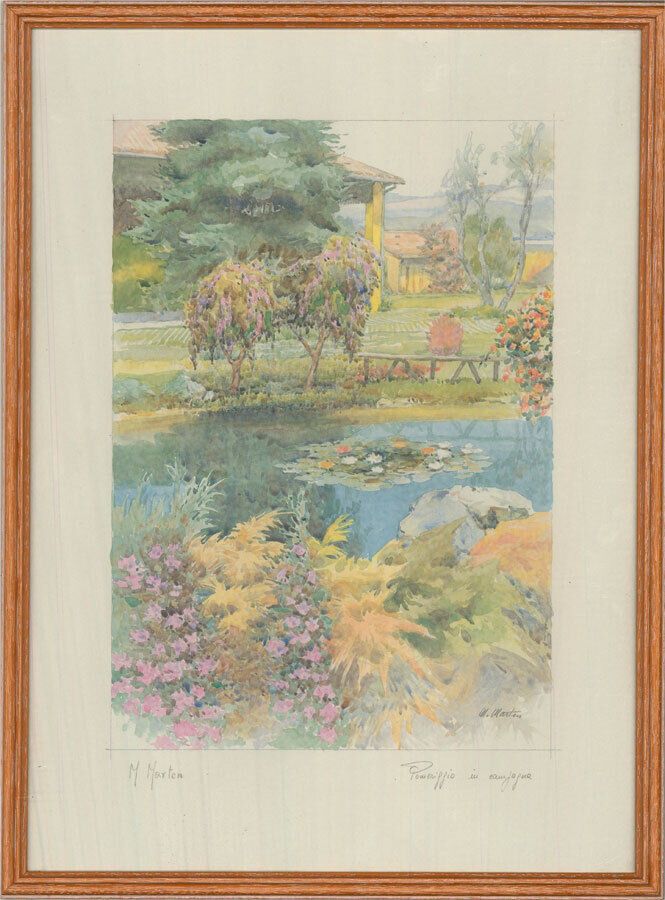 M. Marten   20th Century Watercolour, Summer In Italy
