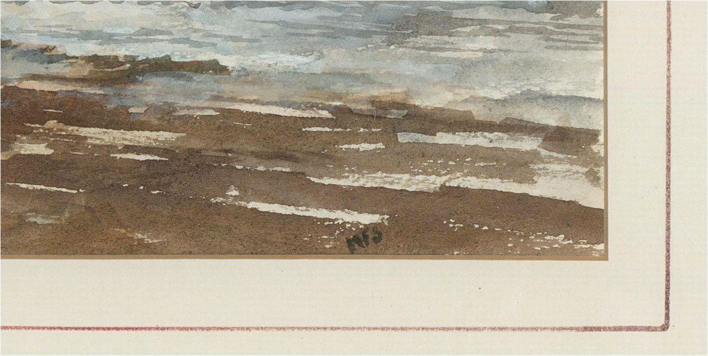 M. F. S   Contemporary Watercolour, Waves At The Lighthouse photo Art