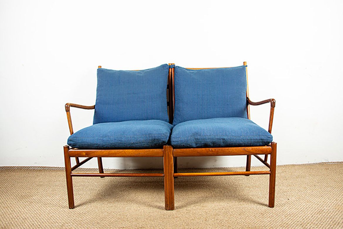Danish 2 Seater Sofa In Mahogany And Cane, Model Pj 149/2 Or “Colonial Chair” By Ole Wanscher For Poul Jeppesen. photo furniture