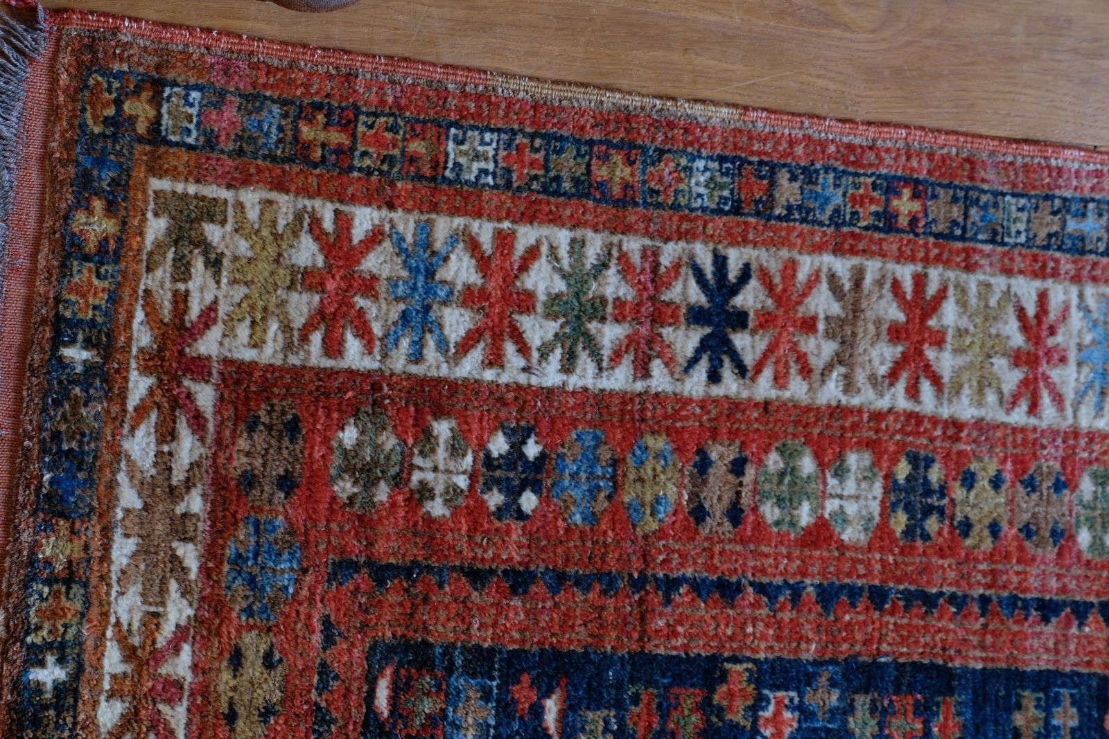 Caucasus Kazak Wool Rug With Shield Kazak Medallions photo Textiles