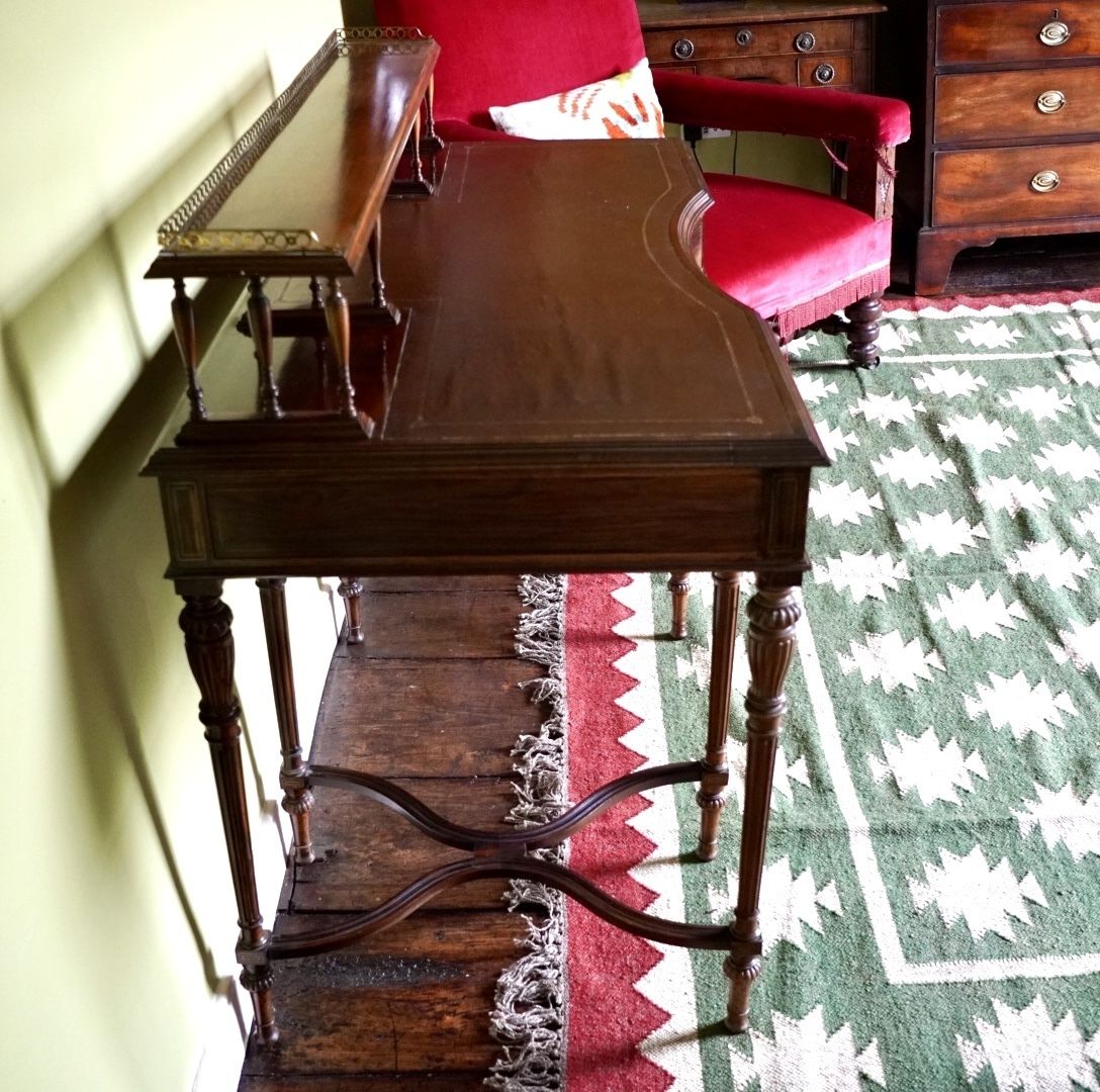 photo for sale Victorian Rosewood And Brass Strung Writing Desk By Collinson & Lock Of London