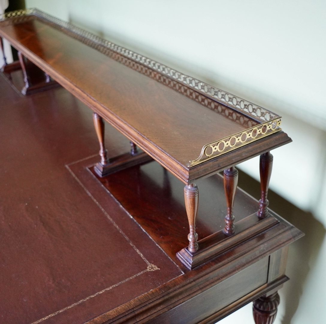 photo vinterior Victorian Rosewood And Brass Strung Writing Desk By Collinson & Lock Of London