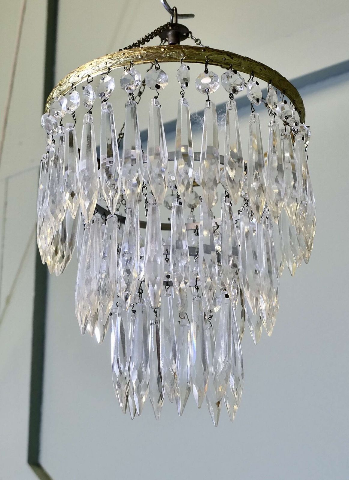A Lovely Waterfall 3 Tier Crystal Chandelier photo buy