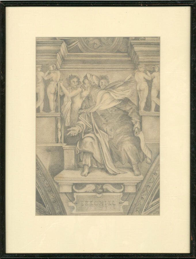 A.F. Remmett   20th Century Graphite Drawing, Zacharias And Ezechiel