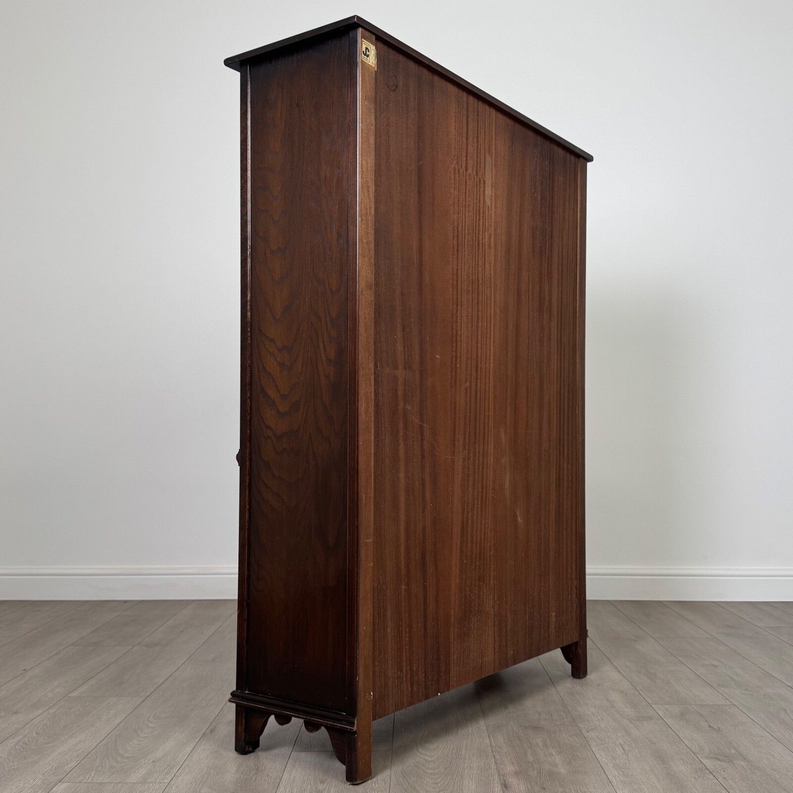 Antique 20th Century Linenfold Display Cabinet In Oak photo vinterior
