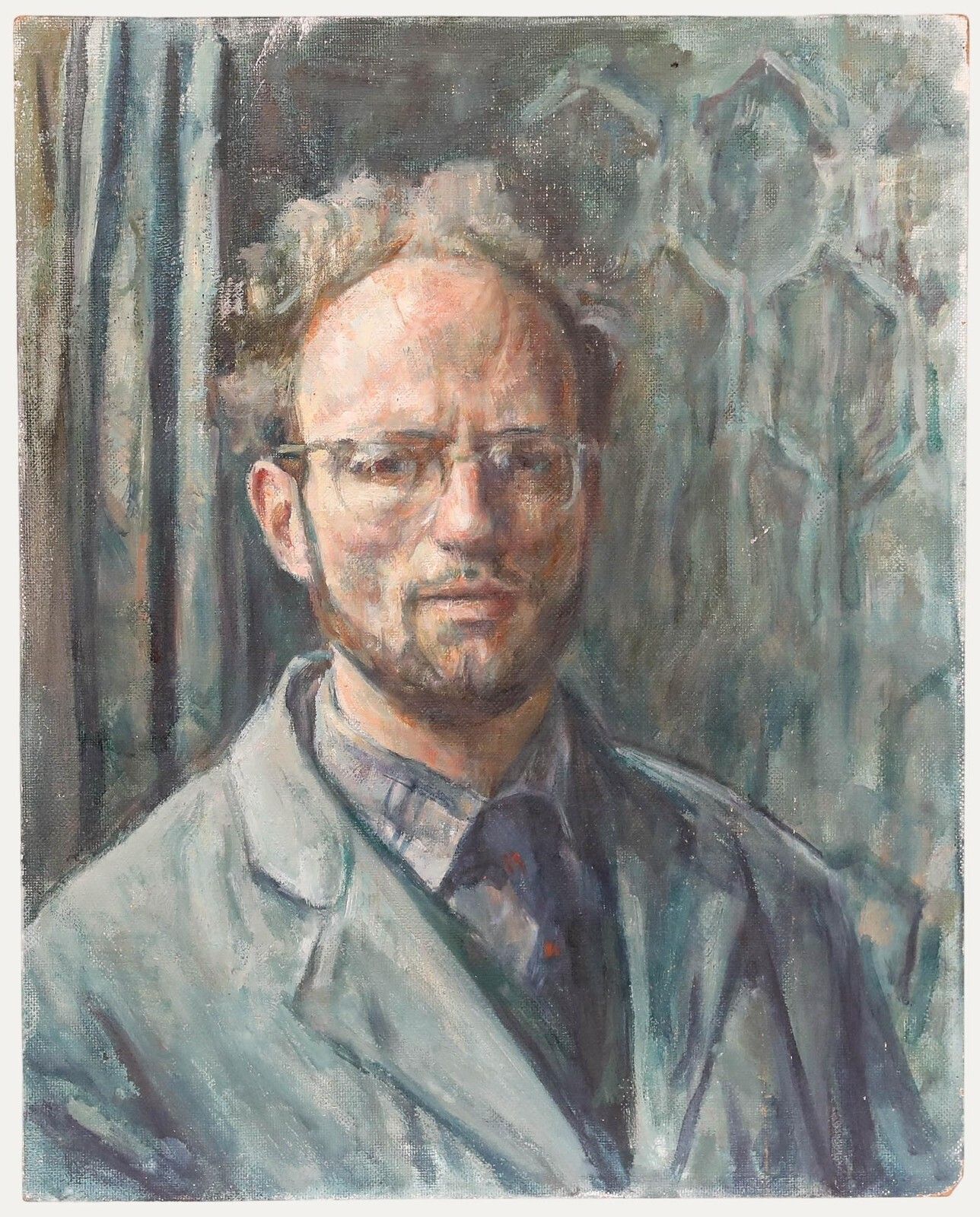 George Weissbort (1928 2013)   20th Century Oil, Self Portrait In Blue