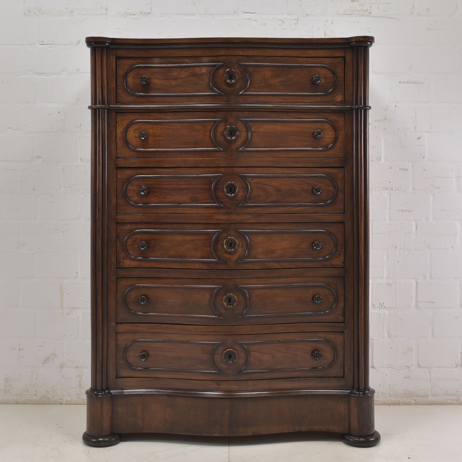 Antique! Chest Of Drawers Restored Walnut Around 1870 Vertiko Tall Chest Of Drawers photo furniture