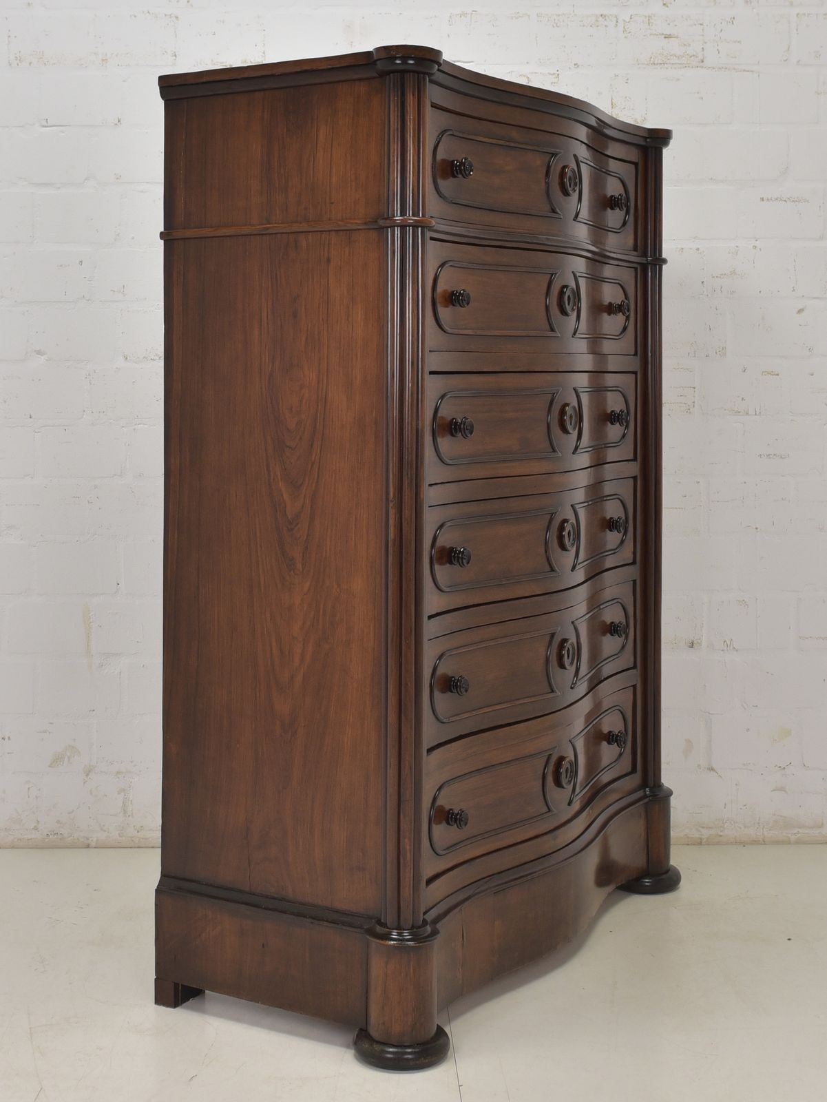 Furniture Antique! Chest Of Drawers Restored Walnut Around 1870 Vertiko Tall Chest Of Drawers photo