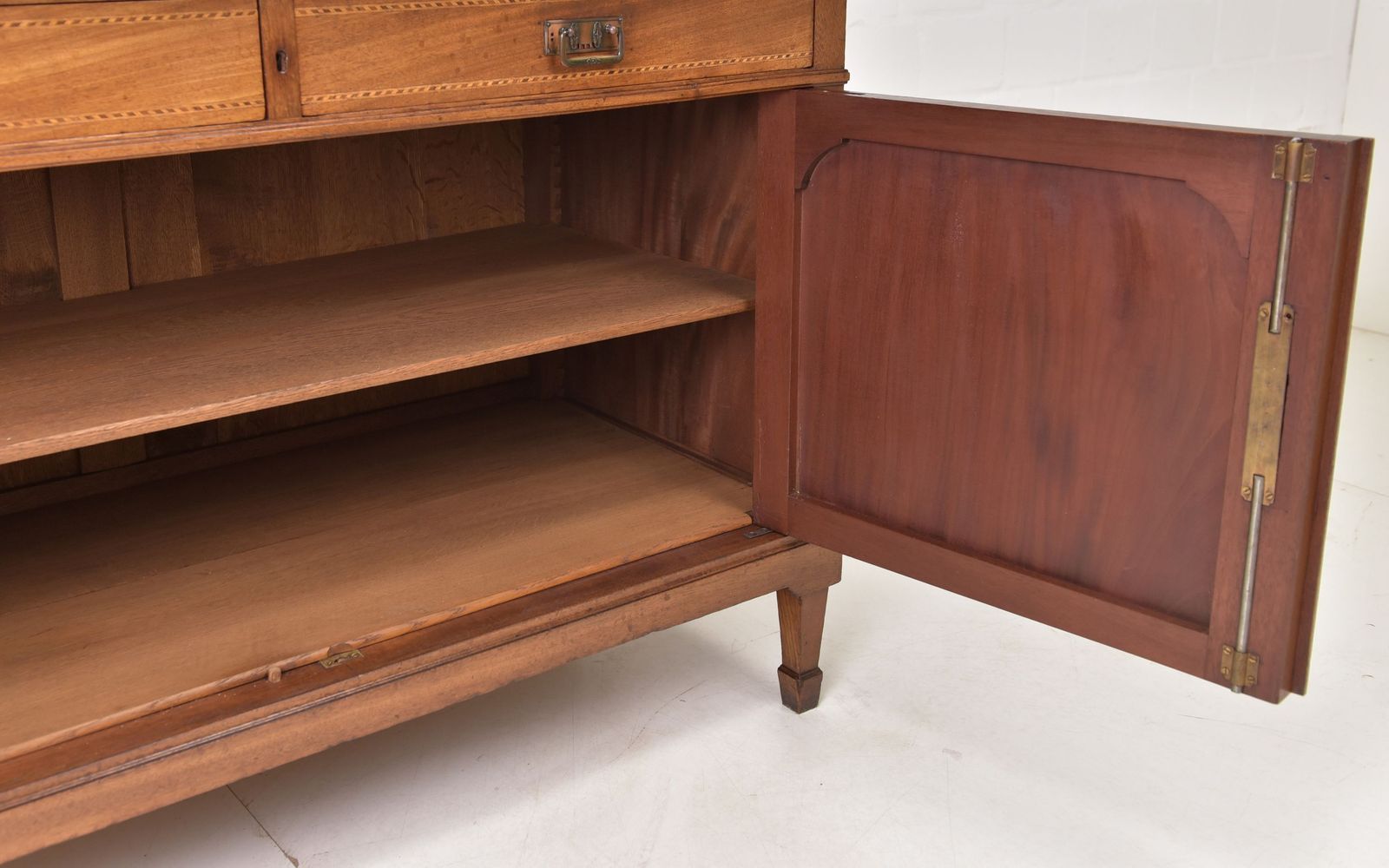 Antique! Chest Of Drawers Restored Mahogany Art Nouveau Marble Sideboard Cabinet photo 1101.0