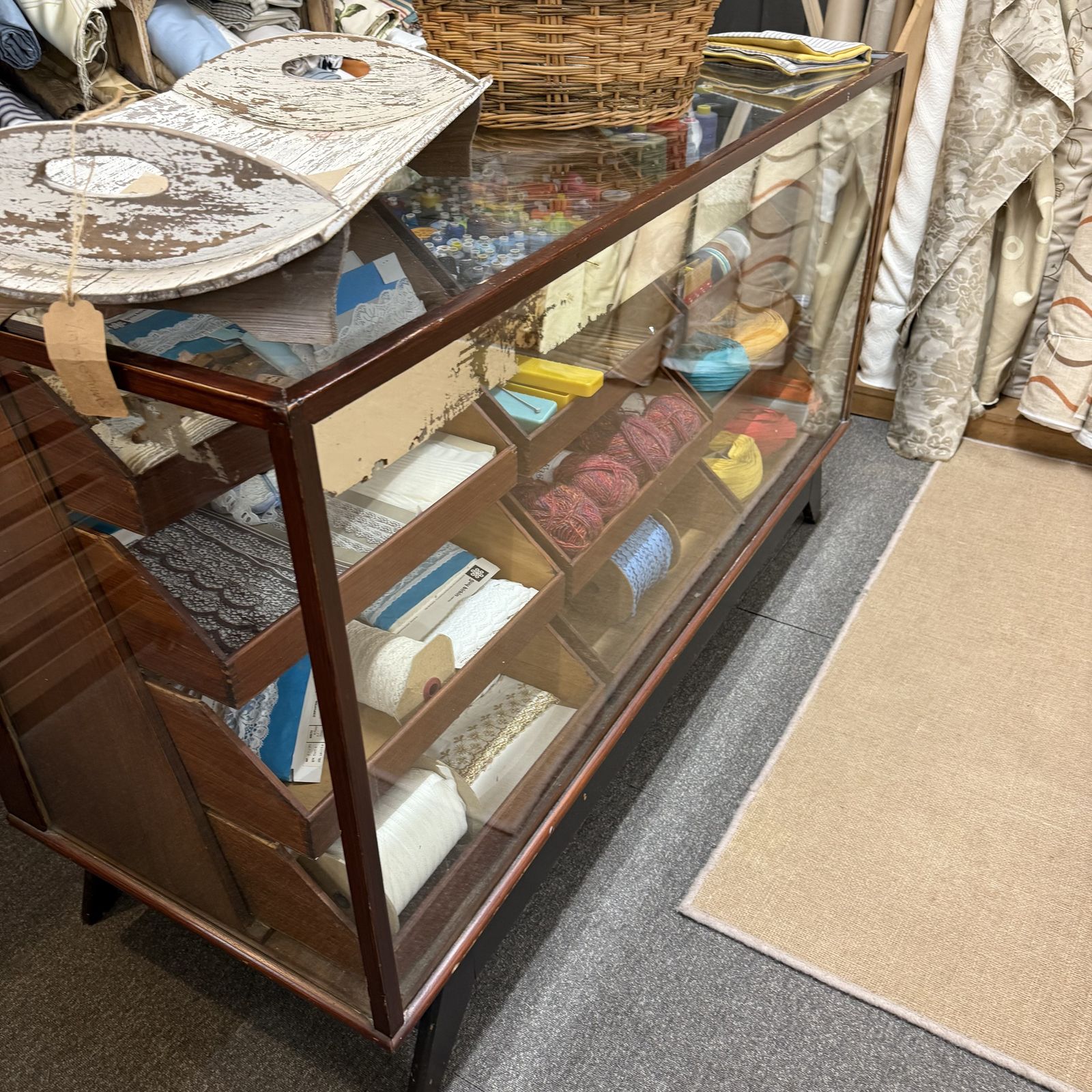 photo for sale Early 20th. Century British Oak Haberdashery Cabinet Eton School