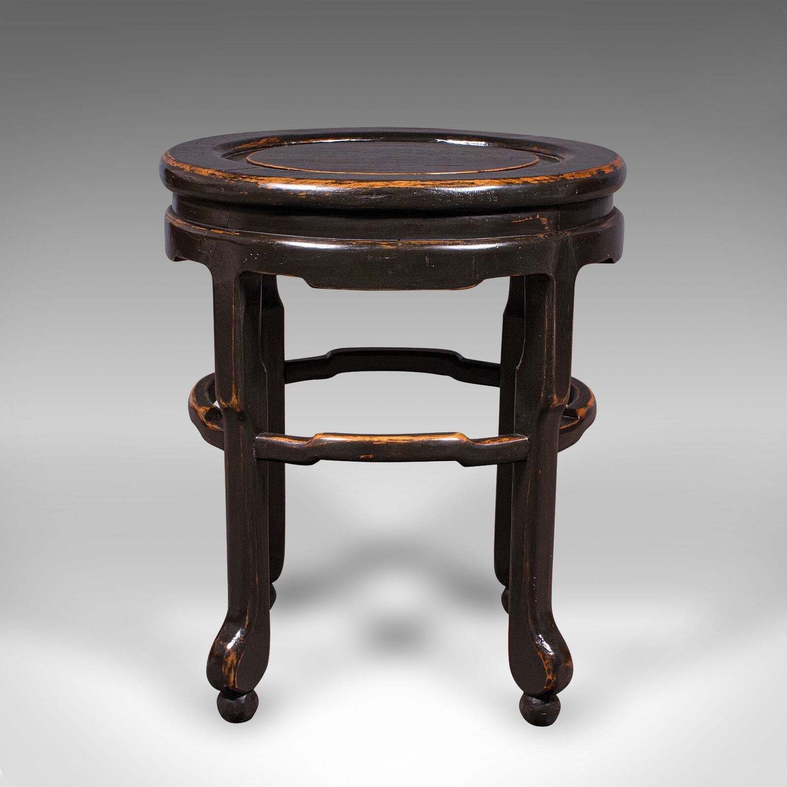 Antique Oval Side Table, Japanese, Ebonised Elm, Lamp, Wine, Victorian, Meiji photo furniture