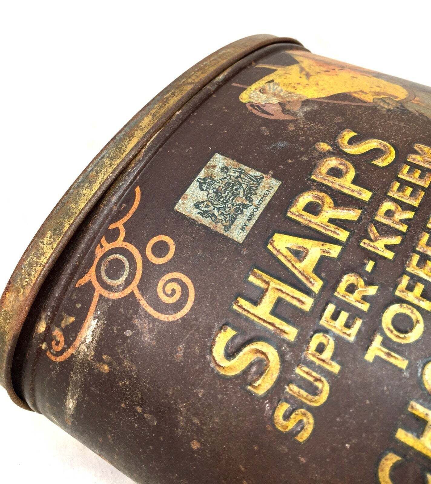 photo furniture Antique Advertising   Early 20th Century Edward Sharps Super Kreem Toffee Tin