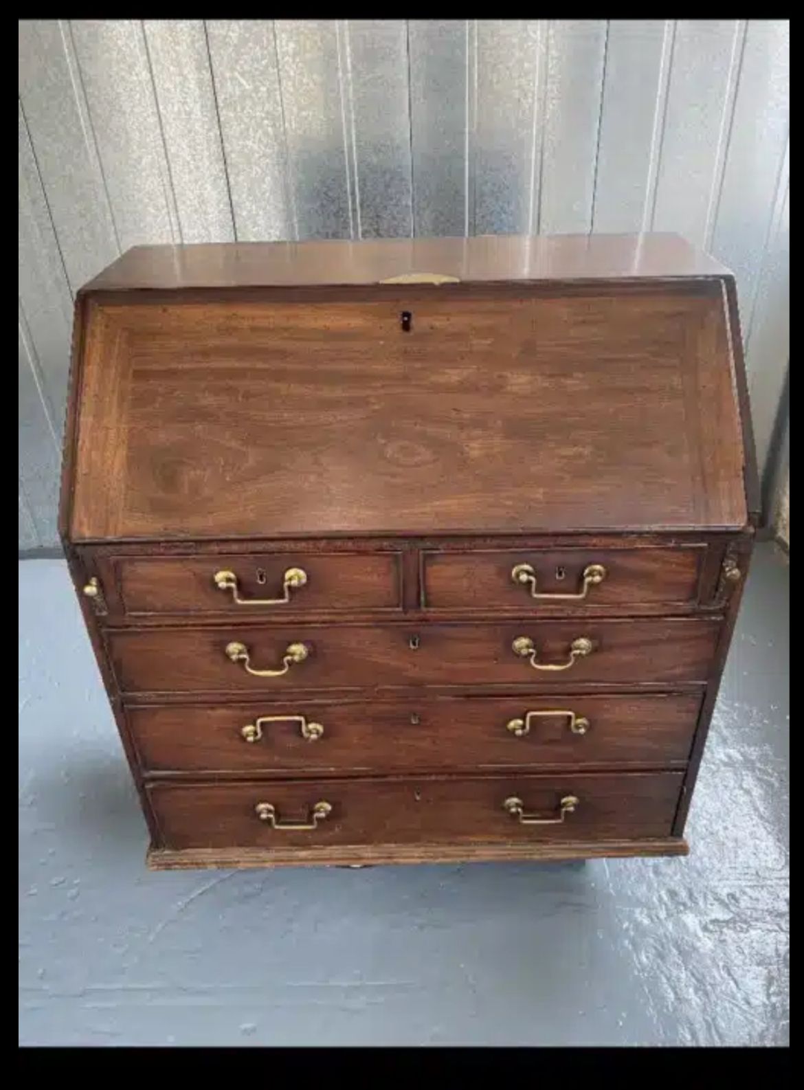 Georgian Bureau, 1700s, Mahogany photo for sale