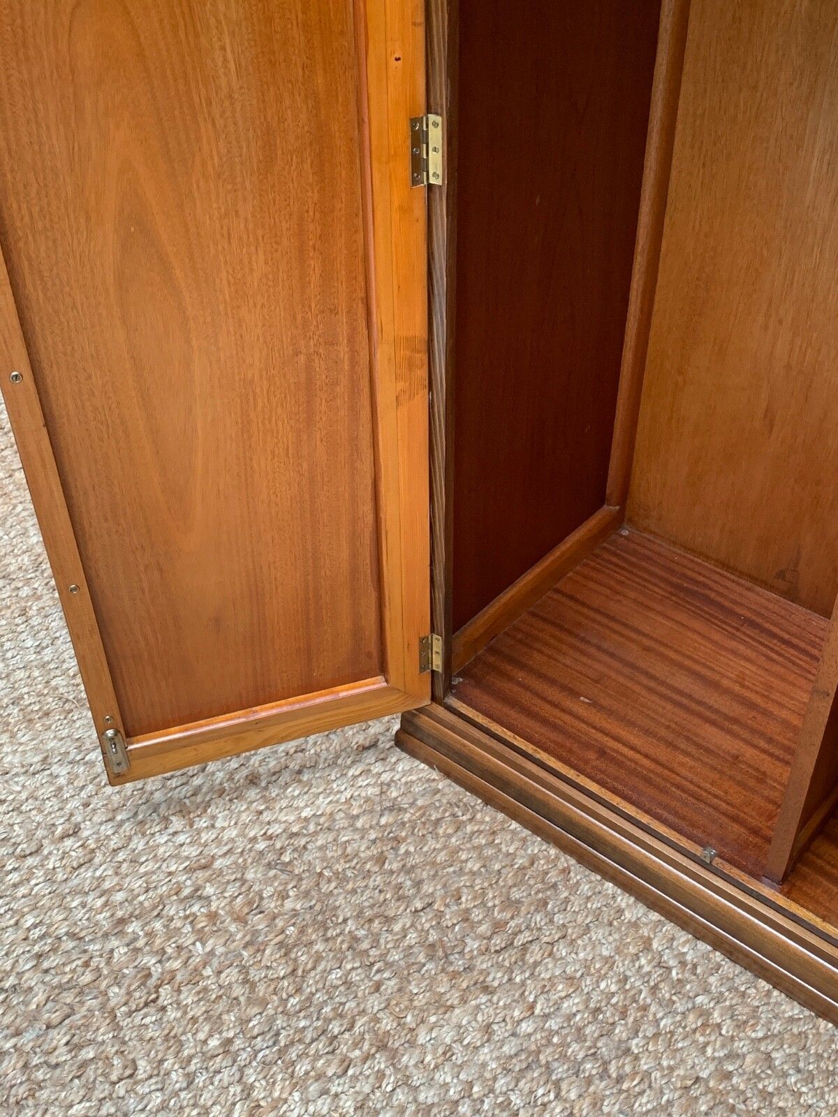 photo vintage Small Art Deco Figured Walnut Wardrobe Armoire Tallboy