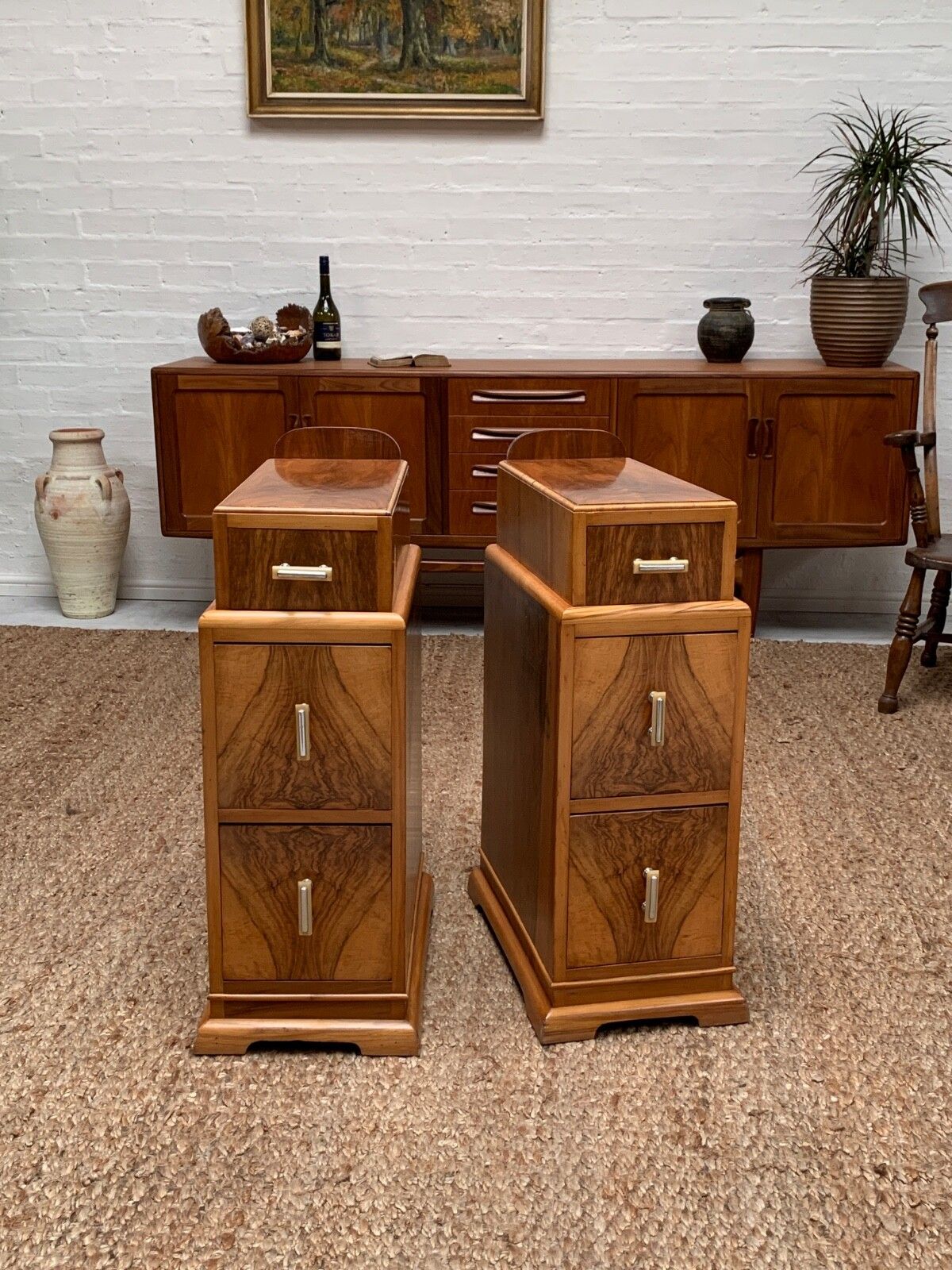Art Deco Walnut Bedside Cabinet photo Furniture
