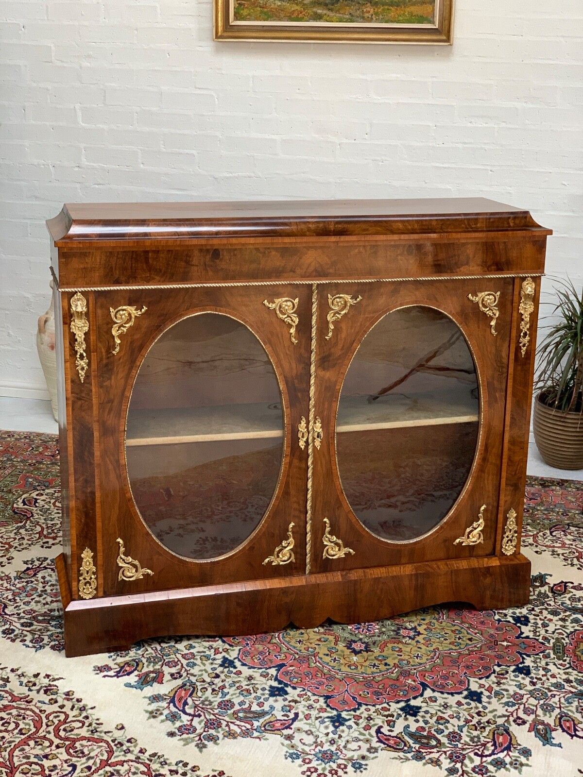 Victorian Figured Walnut Pier Cabinet