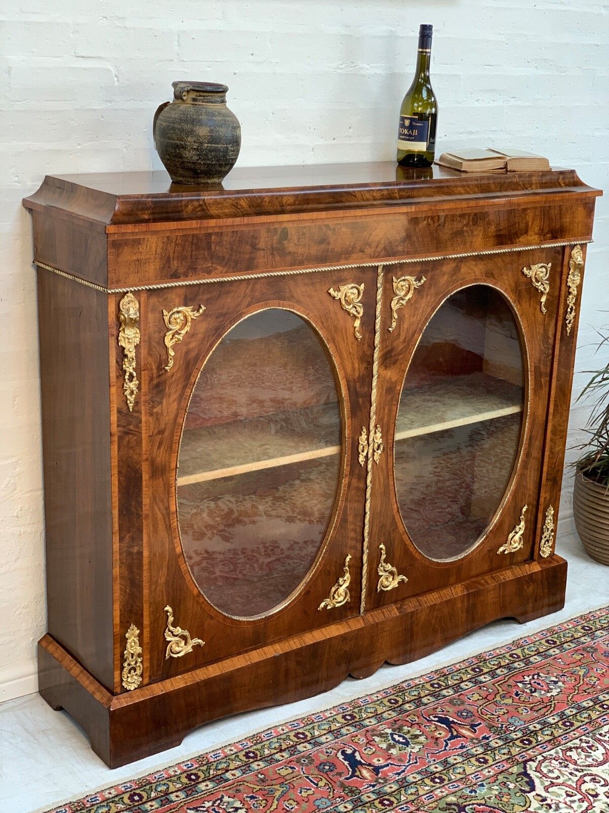 Victorian Figured Walnut Pier Cabinet photo for sale