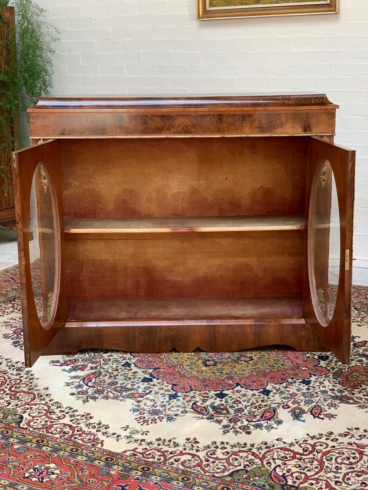 1550.0 Victorian Figured Walnut Pier Cabinet photo