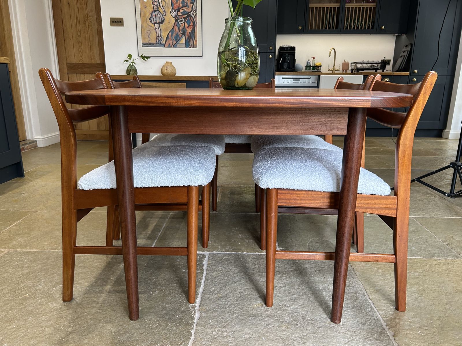 G Plan Fresco Vintage Extending Dining Table And 6 Mid Century Chairs photo for sale