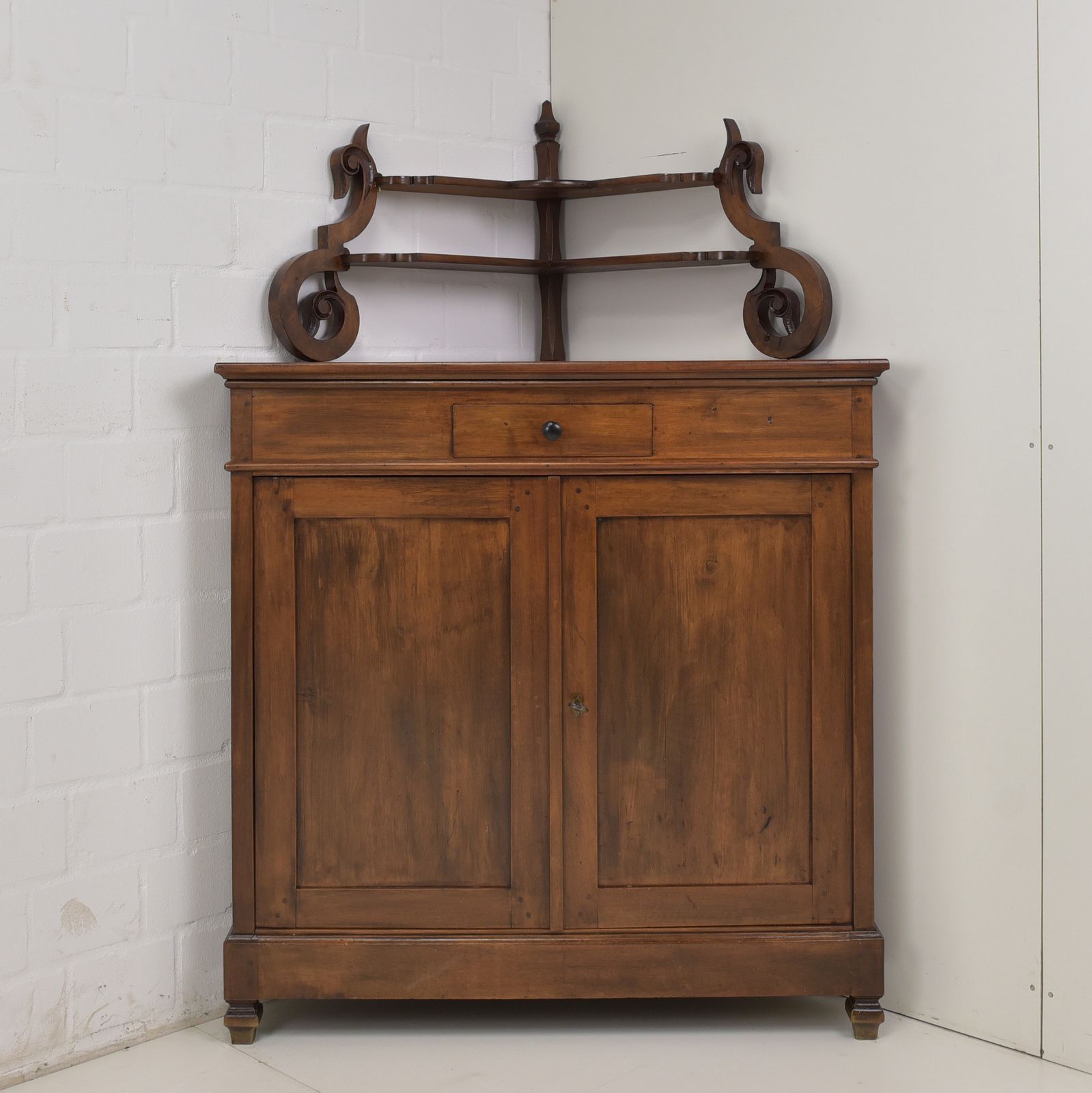 photo buy Antique! Small Corner Cupboard Restored Walnut Biedermeier Circa 1840 Corner Chest Of Drawers