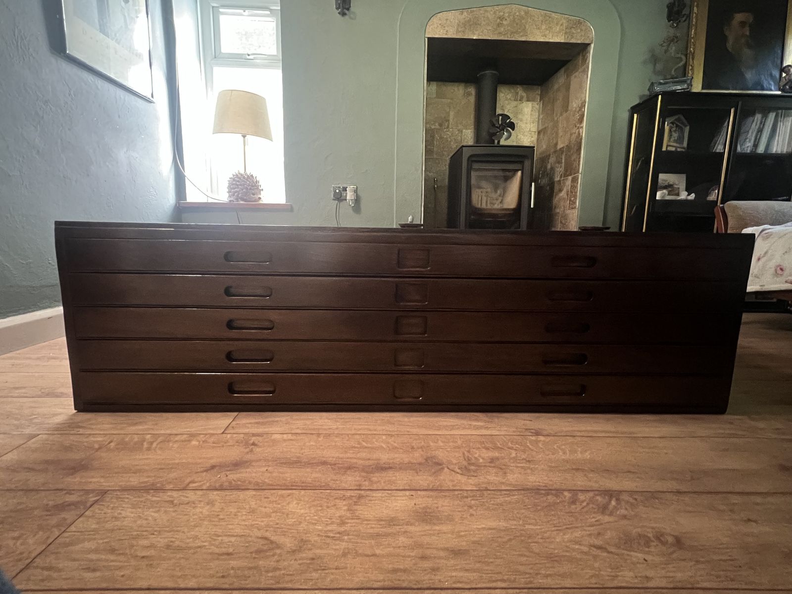 Antique Architect Plan Chest Of Drawers Solid, 5 Drawer Set photo buy