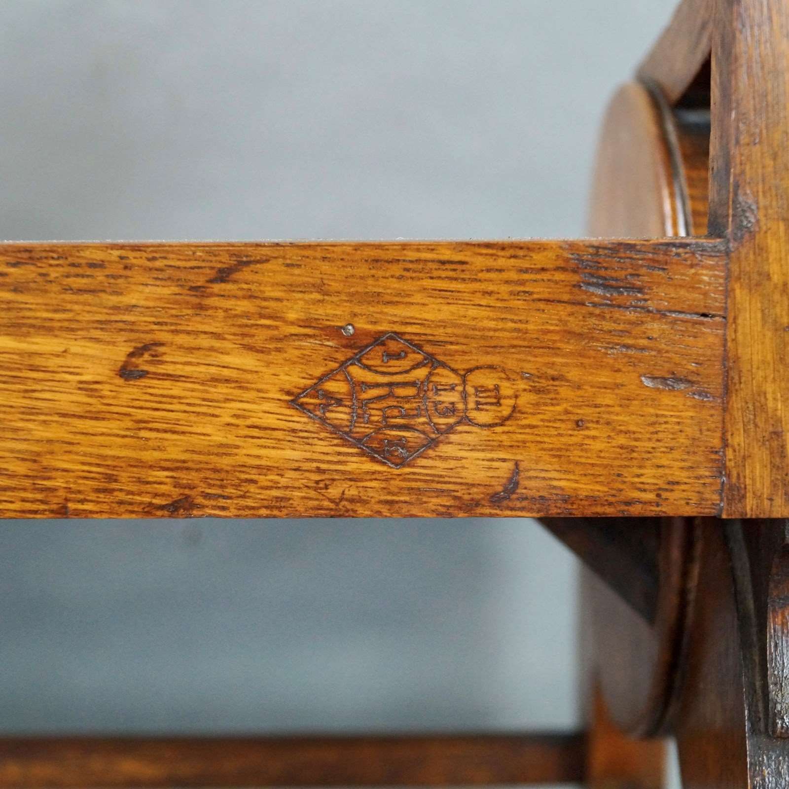 An Oak And Brass Mounted Hall Bench By James Shoolbred & Co. photo vinterior