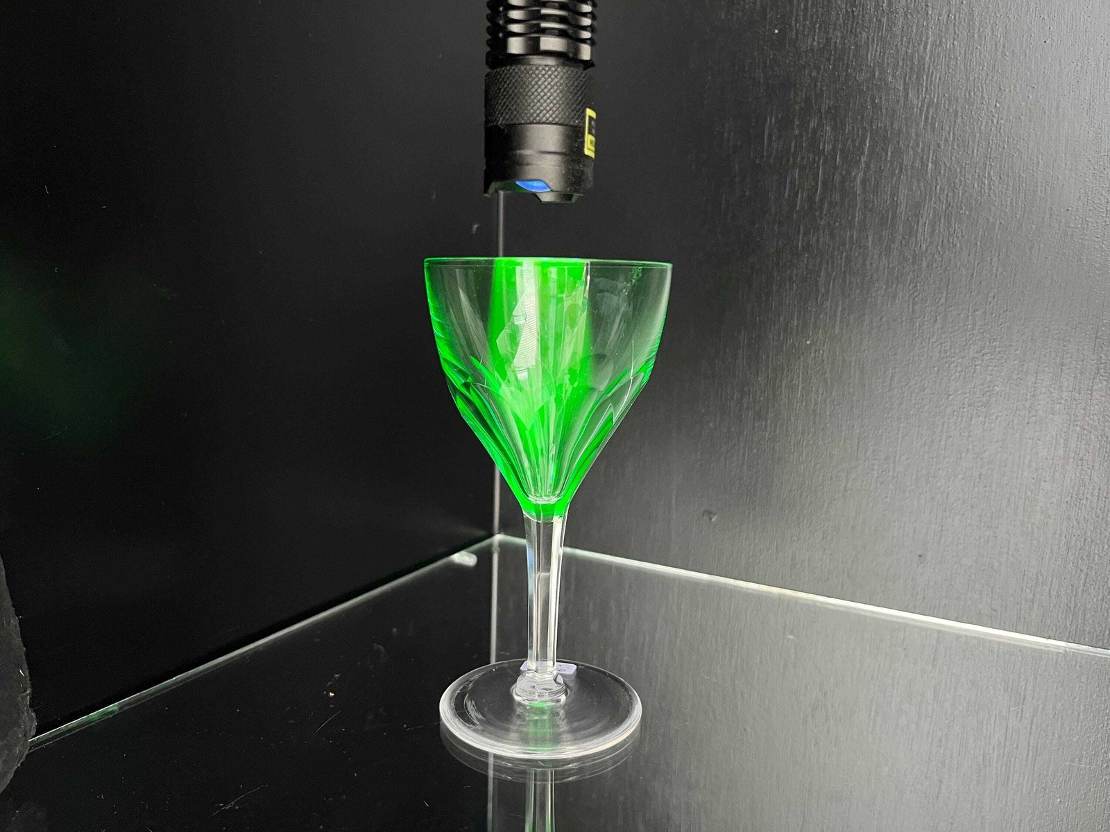 Uranium Cordial Glass | 5pcs | Anna Green | Val Saint Lambert | C. 1920–1930 photo for sale