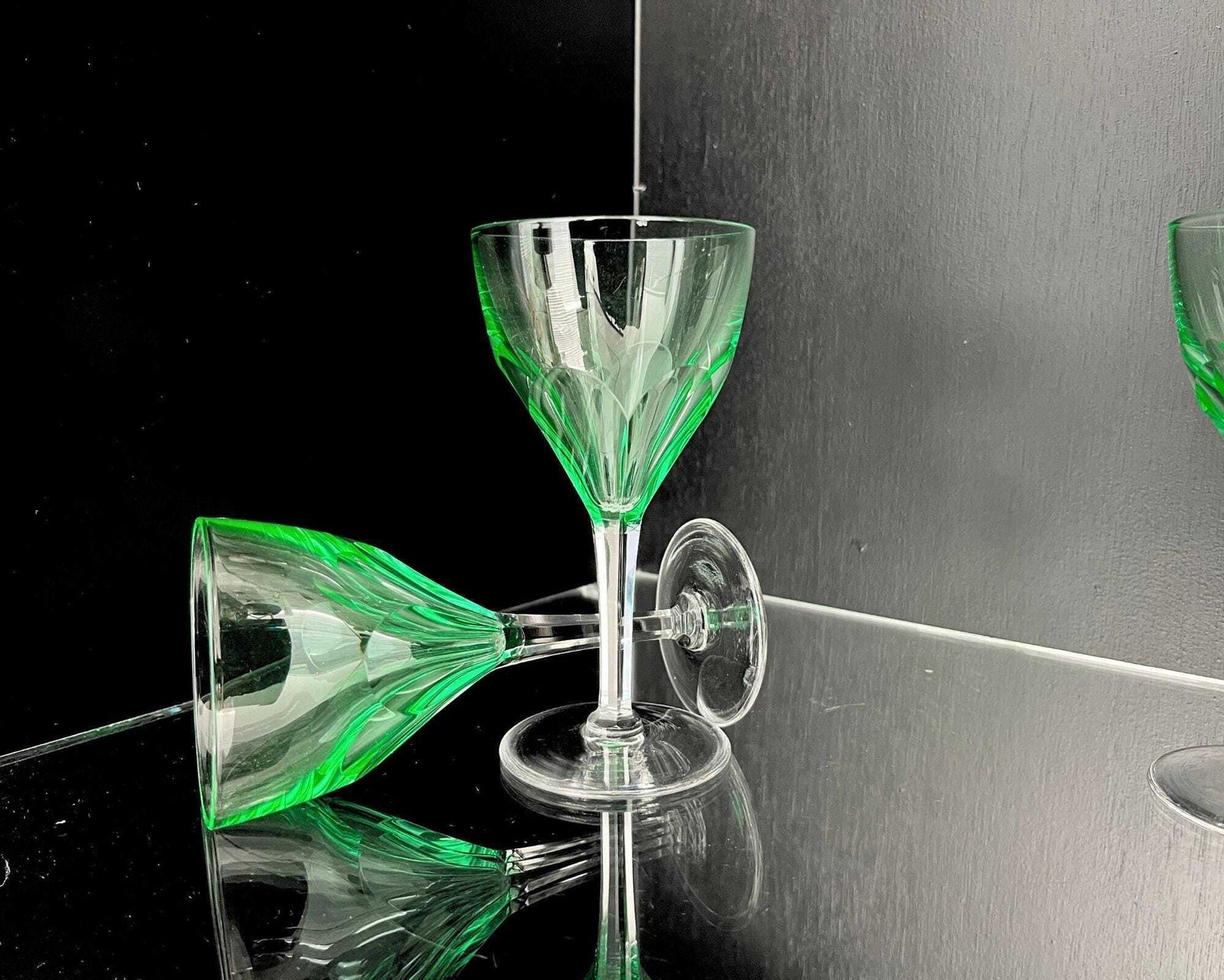 Uranium Cordial Glass | 5pcs | Anna Green | Val Saint Lambert | C. 1920–1930 photo 344.0