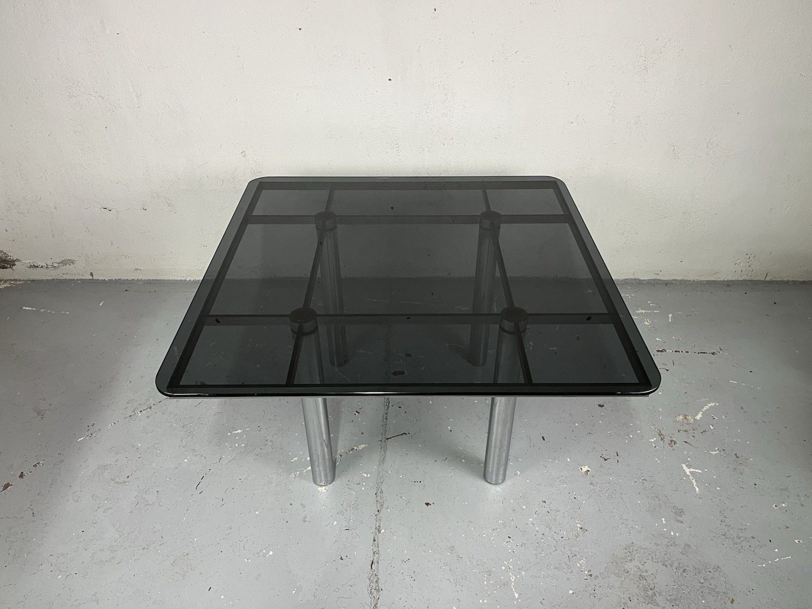 Andrè Afra Tobia Glass Steel Table Shoe Gavina 70’s Vintage Design photo Furniture