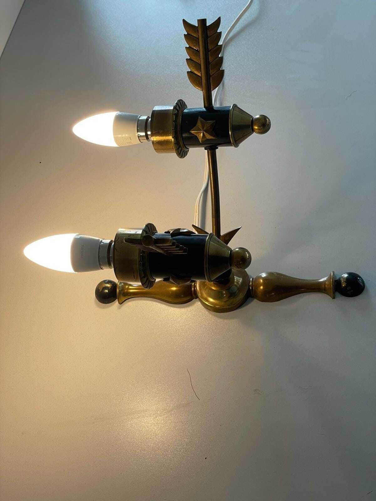 photo for sale Mid Century Brass Arrow Pair Of Sconces, 1960s, France