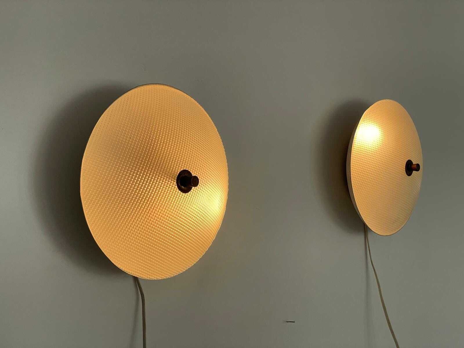 Textured Glass And White Metal Pair Of Sconces By Oscar Torlasco For Lumi, 1950s, Italy