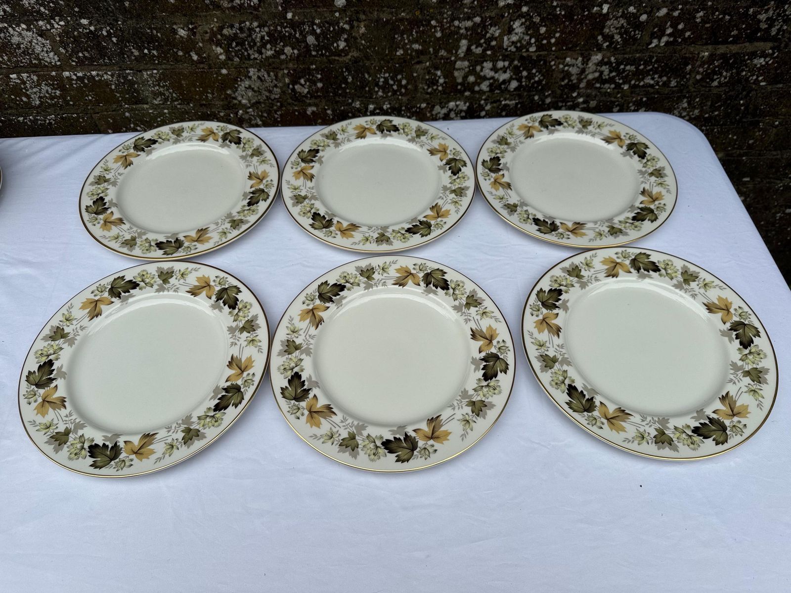 Rare Vintage 1960s Royal Doulton Larchmont Dinner Service – Gold Trim, Autumn Leaves Pattern   6 Place Setting Plus More, 63 Pieces photo 395.0