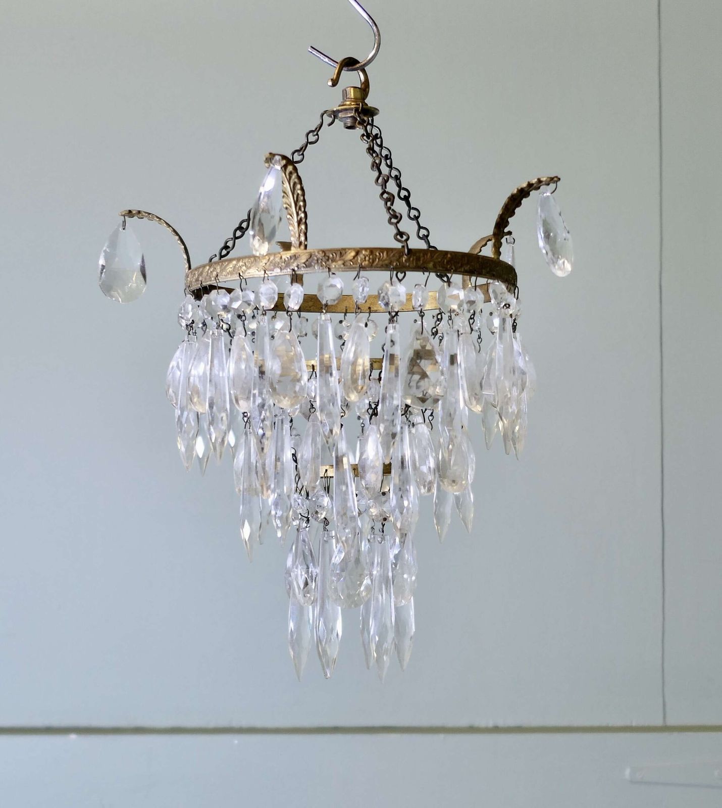 A Delicate Waterfall 3 Tier Crystal Chandelier photo furniture
