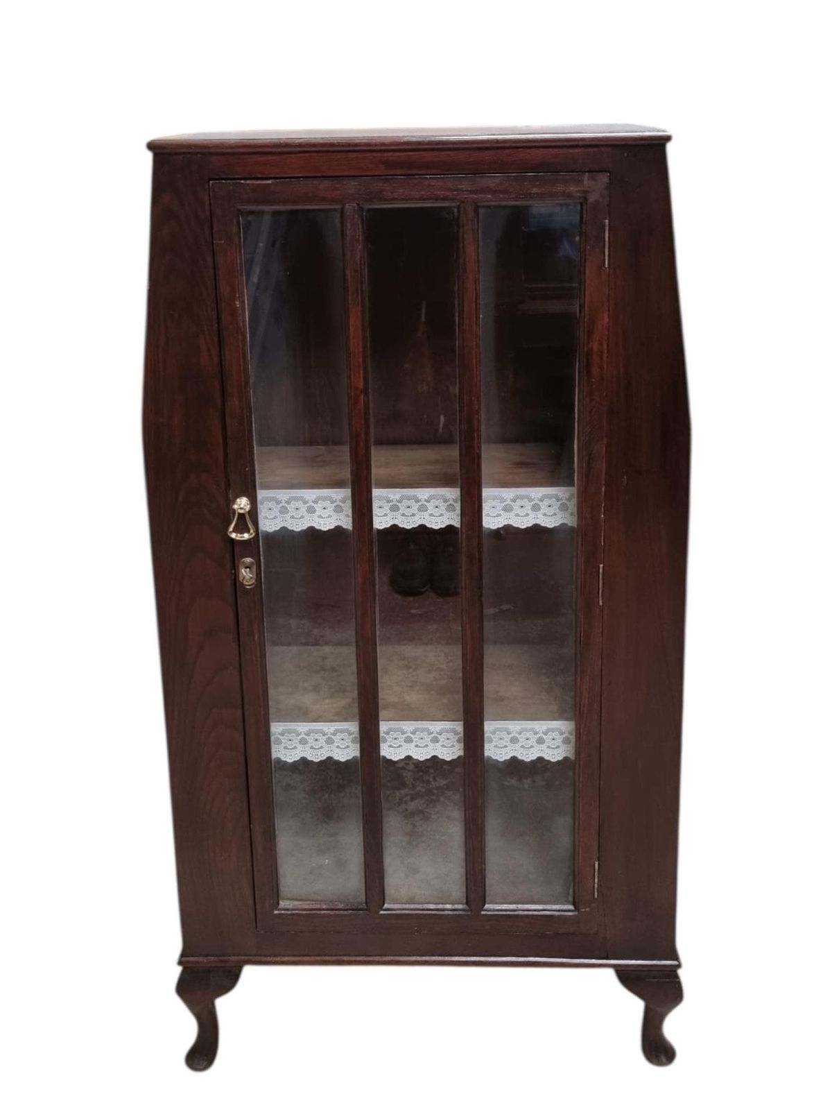 Antique Edwardian Floor Bookcase / Gin Cabinet / Glazed Door / C1900 photo furniture