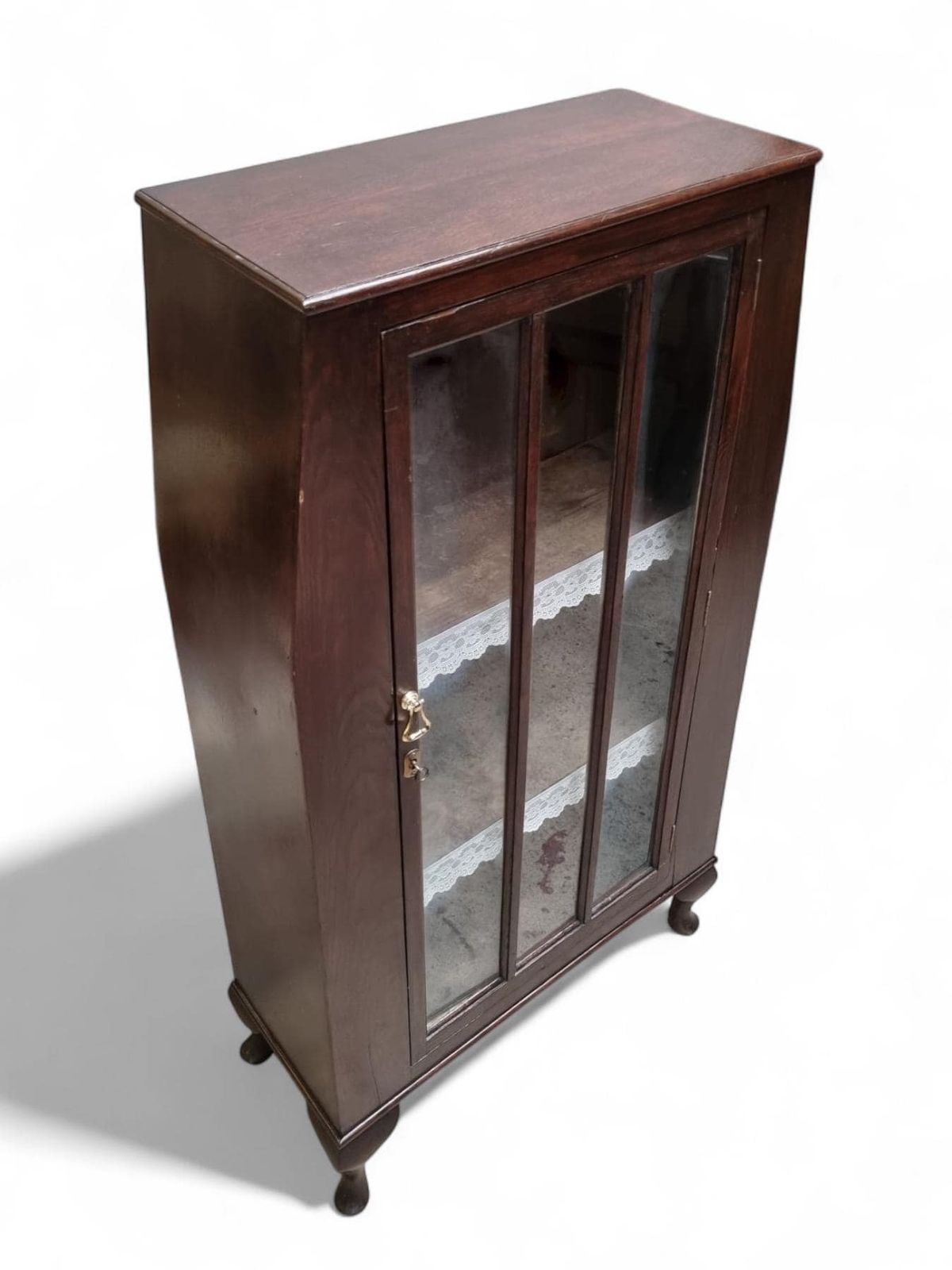 Antique Edwardian Floor Bookcase / Gin Cabinet / Glazed Door / C1900 photo vinterior