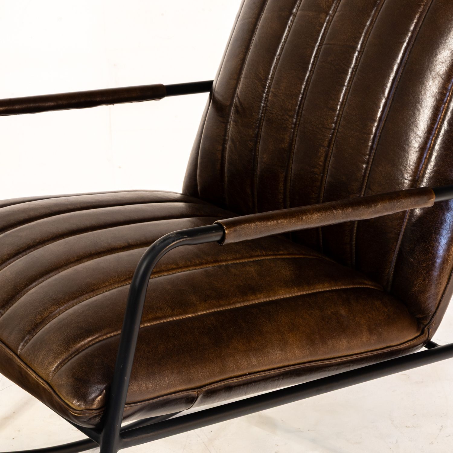 Leather And Iron Rocking Chair Mh 3035 Cig photo for sale