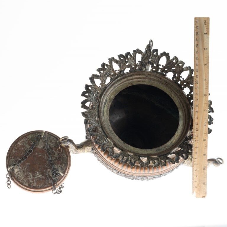 Antique Russian Orthodox Lampada Church Lamp 19th Century photo for sale