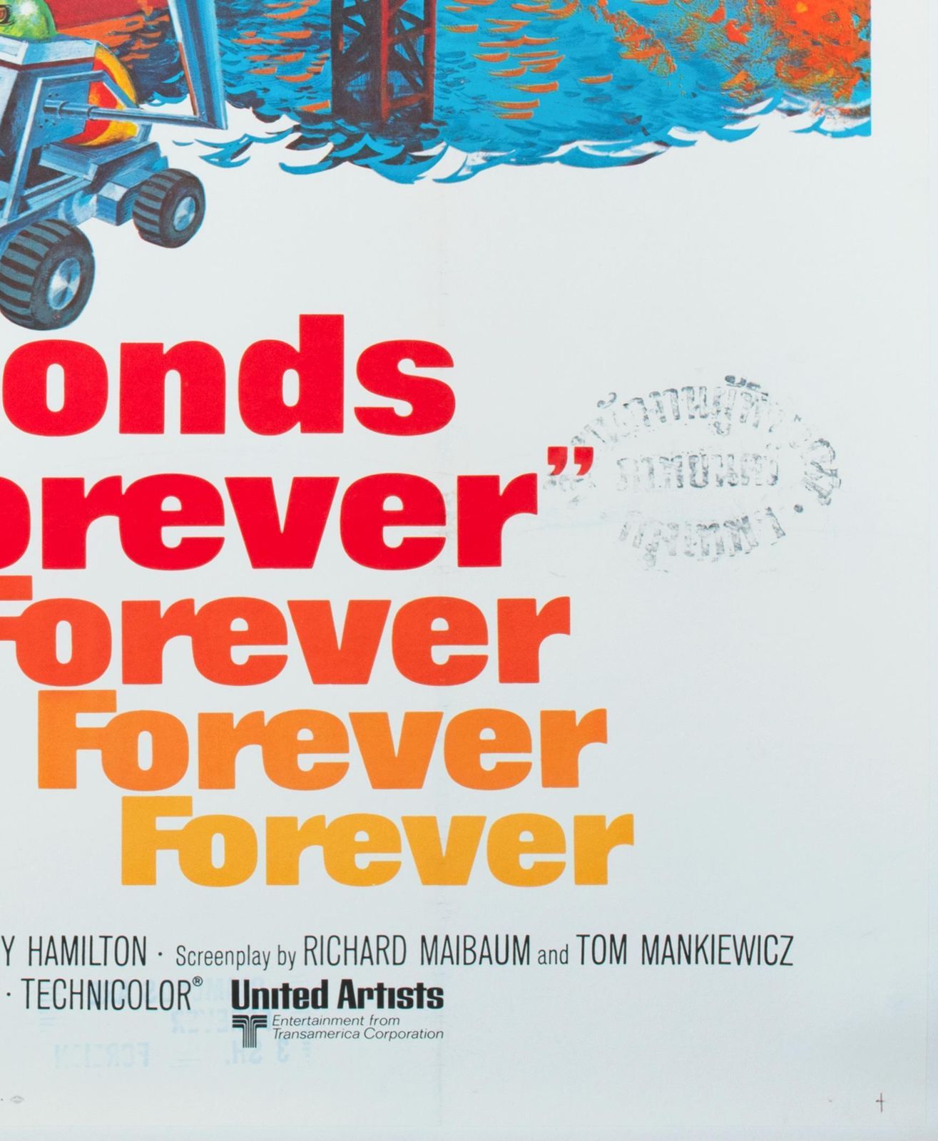 Diamonds Are Forever  1971 Us 3 Sheet Film Poster, Bond,  Robert Mcginnis photo vintage
