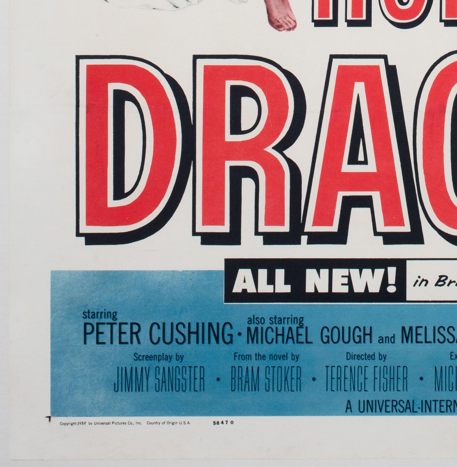 Horror Of Dracula 1958 Us 1 Sheet Blue Style Film Poster, Joseph Smith photo buy